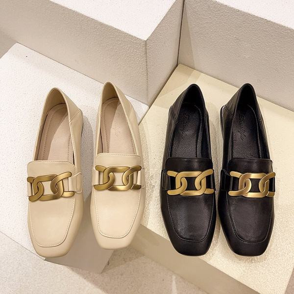 Pantofi rotunzi casual cu decor metalic