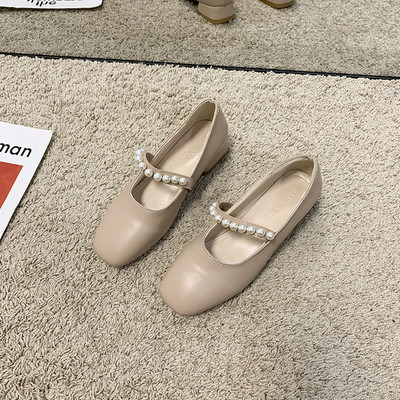 Pantofi casual dama din piele cu decor de perle