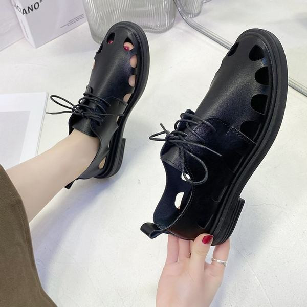 Pantofi casual dama din piele cu sireturi - in doua culori