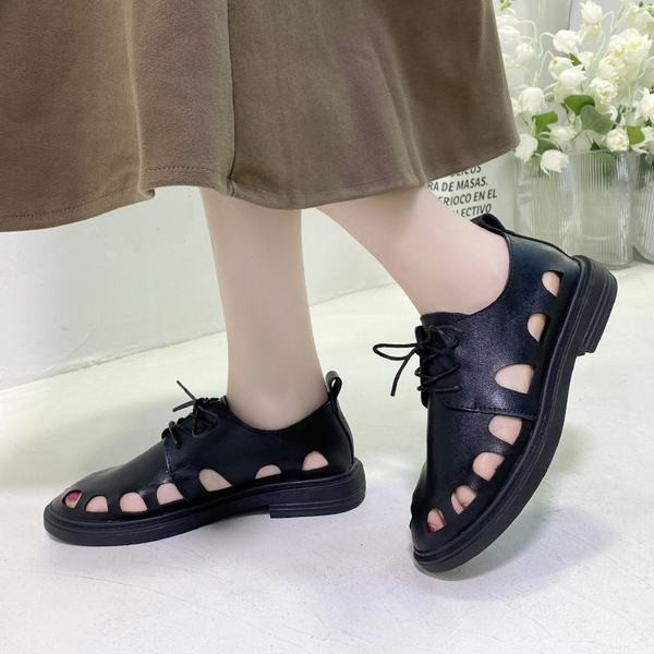 Pantofi casual dama din piele cu sireturi - in doua culori