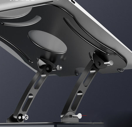 Nešiojamas metalinis nešiojamojo kompiuterio stovas