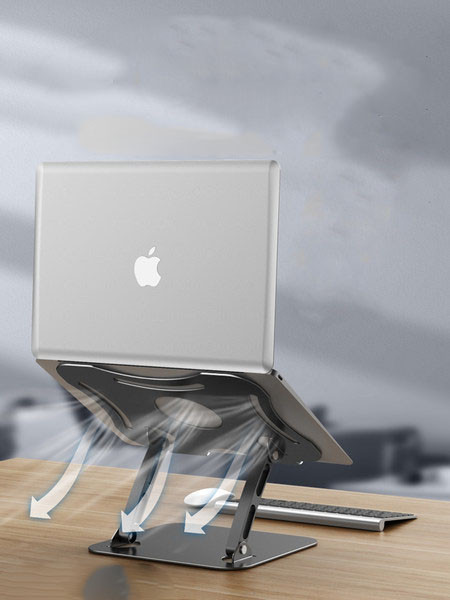 Nešiojamas metalinis nešiojamojo kompiuterio stovas