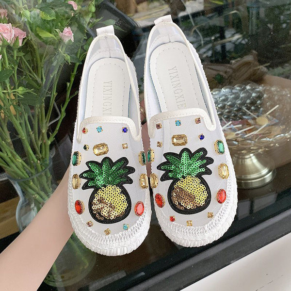 Pantofi casual dama cu paiete si talpa plata in trei culori