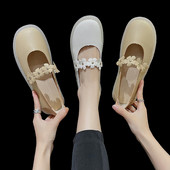 Model nou de pantofi casual dama cu talpa plate in bej si alb