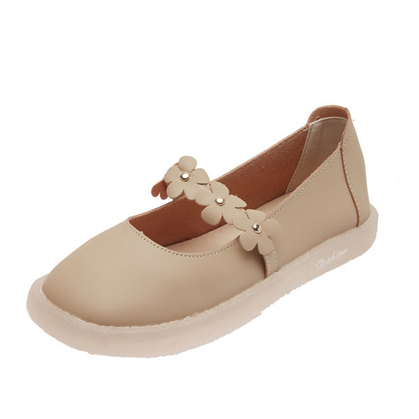 Model nou de pantofi casual dama cu talpa plate in bej si alb