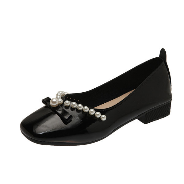 Ženske casual cipele sa biserima i ravnim đonom - od eko kože