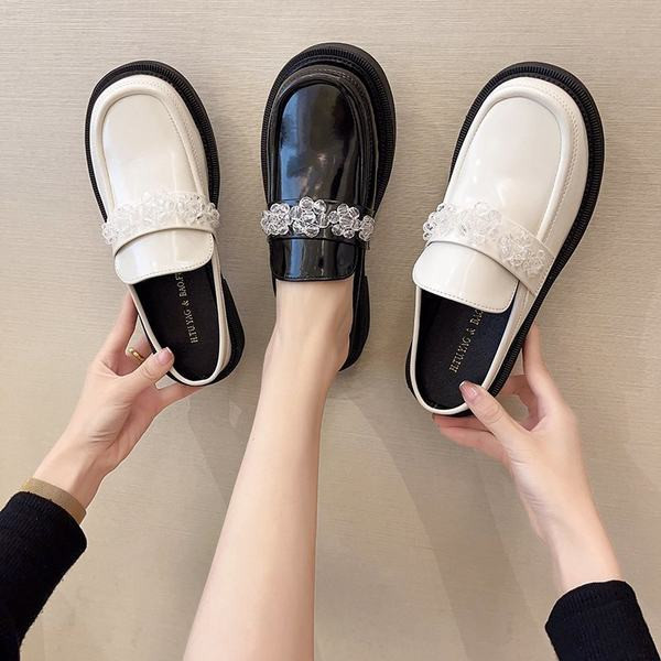 Pantofi casual dama din piele ecologica pietre decorative