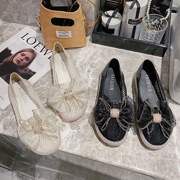 Pantofi moderni de dama cu panglica si pietre in trei culori