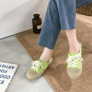 Pantofi dama casual din panza cu talpa plate si sireturi