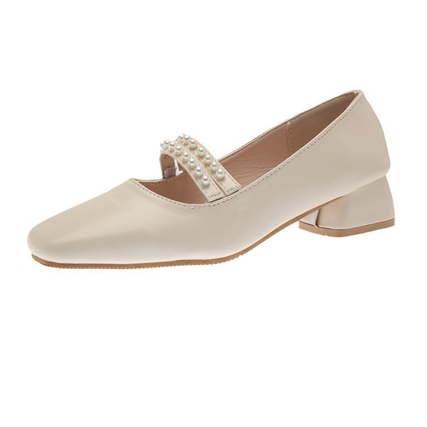 Γυναικεία έκο δερμάτινα παπούτσια casual με πέρλες σε δύο χρώματα