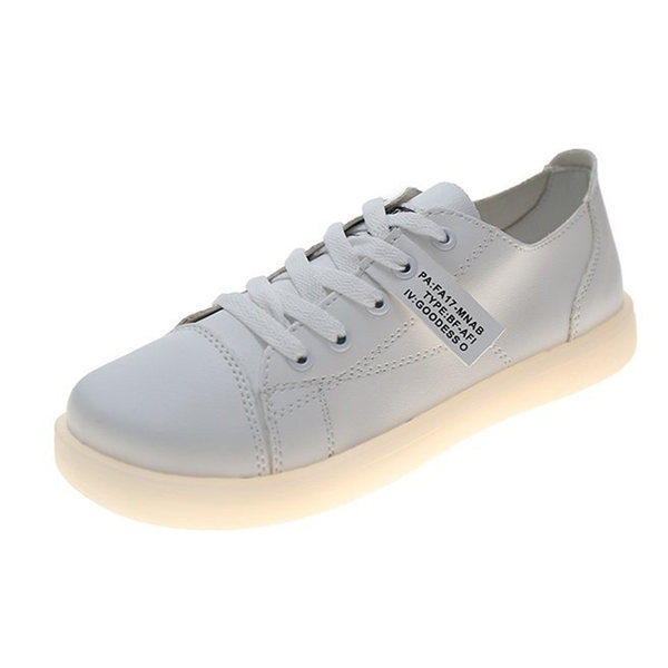 Pantofi casual cu sireturi in alb si negru