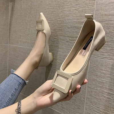 Pantofi zilnici ascuțiți cu cataramă