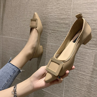 Pantofi zilnici ascuțiți cu cataramă