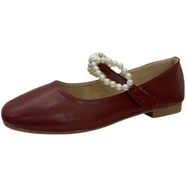 Pantofi casual dama cu perle si panglica in doua culori