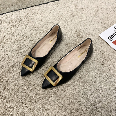 Pantofi de dama din piele cu catarama metalica