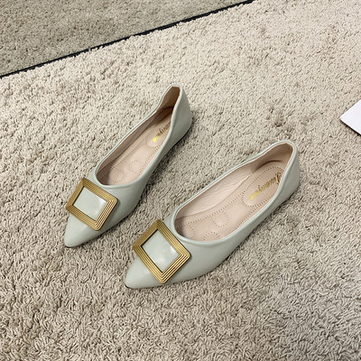 Pantofi de dama din piele cu catarama metalica