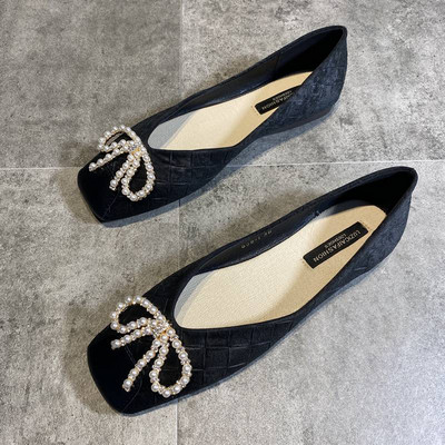 Moteriški laisvalaikio batai su perlais – trijų spalvų