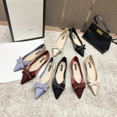 Μοντέρνα γυναικεία μυτερά παπούτσια με κορδέλα σε διάφορα χρώματα