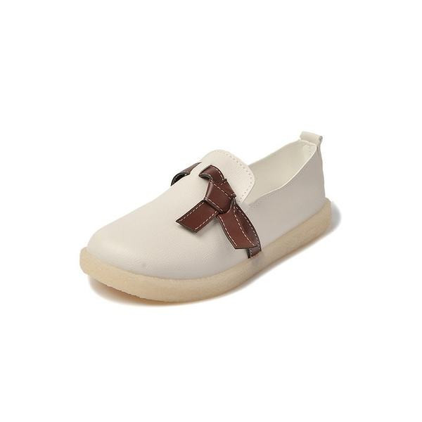 Pantofi casual din piele cu panglica