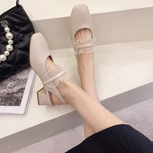 Pantofi de dama din piele cu tul de culoare bej