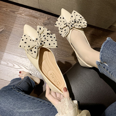 Model nou de pantofi de primavara din piele ecologica cu panglica din material textil