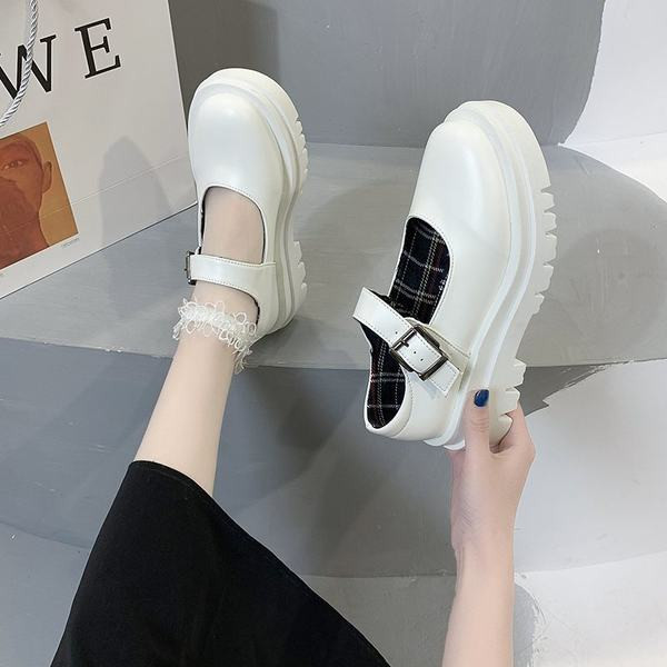 Pantofi casual din piele ecologica cu catarama metalica