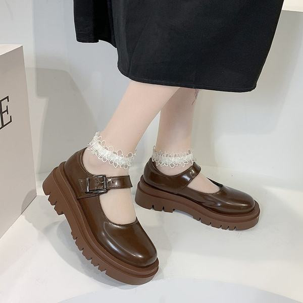 Pantofi casual din piele ecologica cu catarama metalica