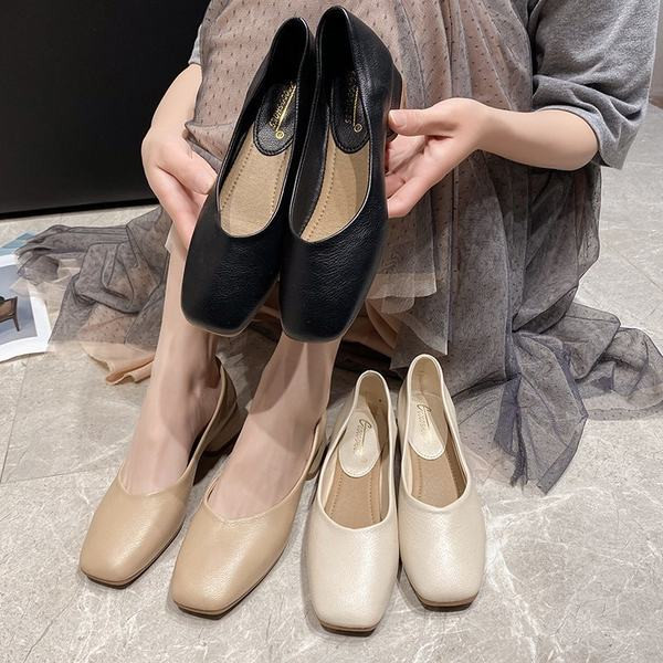 Pantofi dama din piele ecologica - model curat