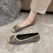 Pantofi de dama stralucitori cu talpa plate si panglica