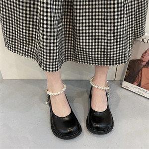 Pantofi de dama din piele cu perle