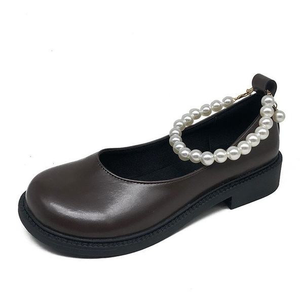 Pantofi de dama din piele cu perle