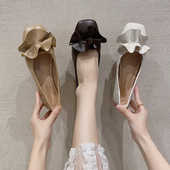 Έκο δερμάτινα παπούτσια με επίπεδη σόλα και βολάν