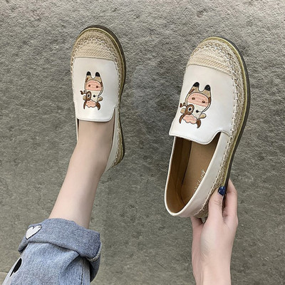 Pantofi casual dama cu broderie si talpa plata in trei culori