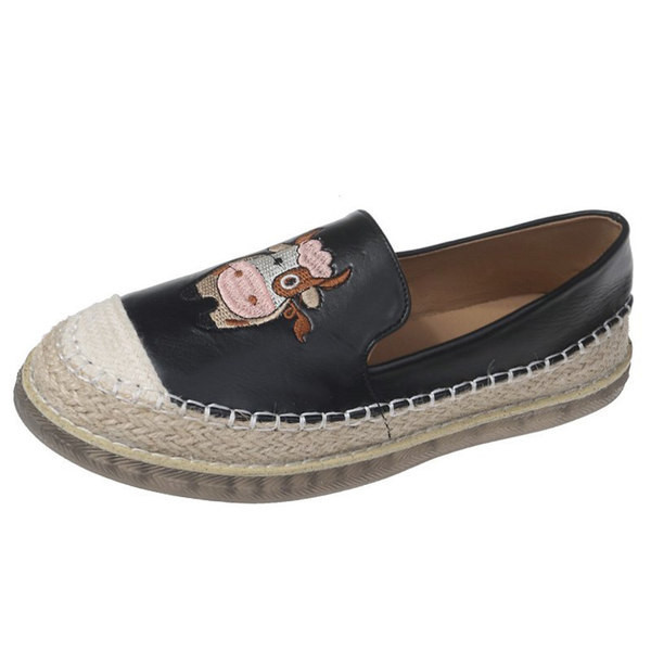 Pantofi casual dama cu broderie si talpa plata in trei culori