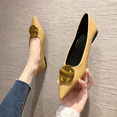 Model nou de pantofi ascuțiți cu decor metalic