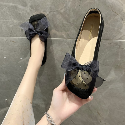 Pantofi casual dama cu panglica si talpa plata