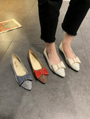 Pantofi casual dama in carouri cu talpa plata si panglica