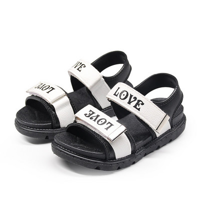 Παιδικά σανδάλια με επιγραφές και στερέωση velcro - για κορίτσια