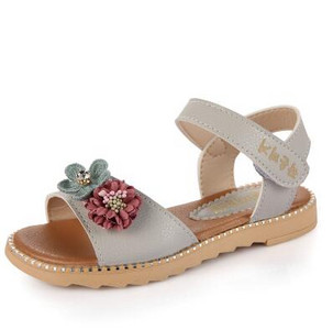 Sandale pentru copii cu element 3D flori și autocolant