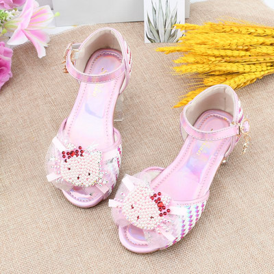 Παιδικά casual σανδάλια με διακοσμητικές πέτρες και τρισδιάστατο στοιχείο για κορίτσια