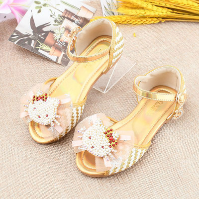 Παιδικά casual σανδάλια με διακοσμητικές πέτρες και τρισδιάστατο στοιχείο για κορίτσια