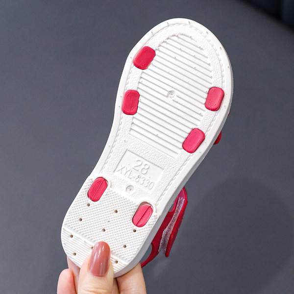 Sandale casual pentru copii cu floare si talpa plata