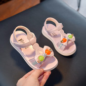 Sandale de vară pentru fete cu panglică și decor 3D