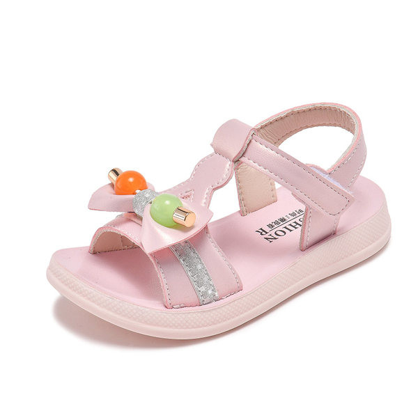Sandale de vară pentru fete cu panglică și decor 3D