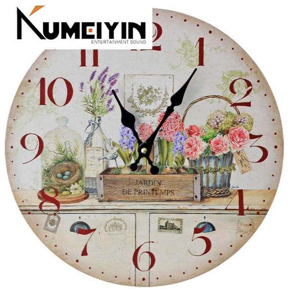 Lilledega ümmargune seinakell