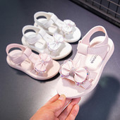 Sandale casual pentru copii cu panglica si pietre colorate