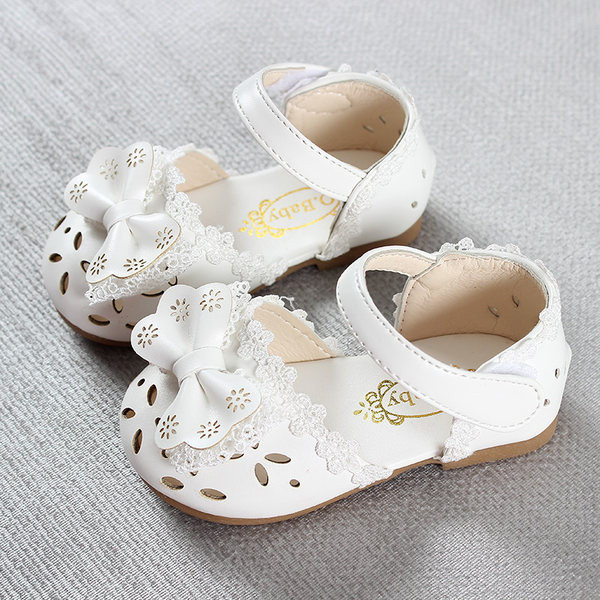 Sandale copii din piele pentru fete cu panglica