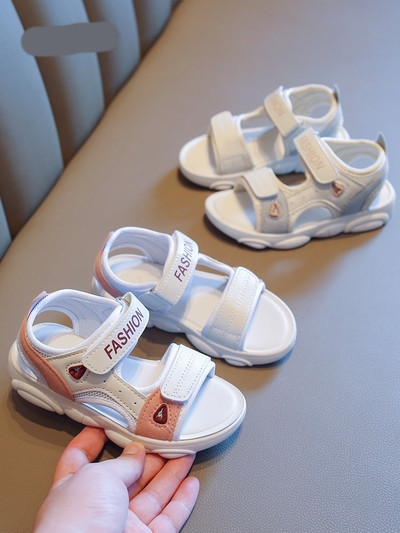 Sandale casual pentru copii cu autocolant și inscripție potrivite pentru fete