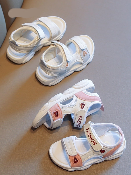 Sandale casual pentru copii cu autocolant și inscripție potrivite pentru fete