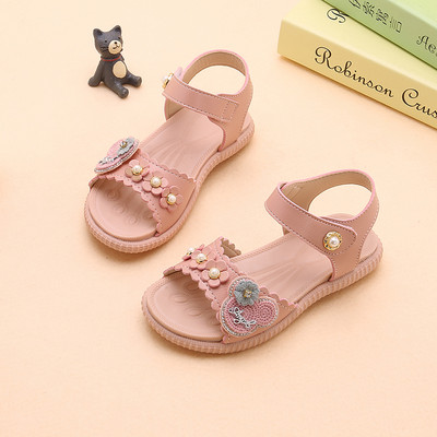 Sandale pentru copii cu elemente 3D și închidere cu velcro